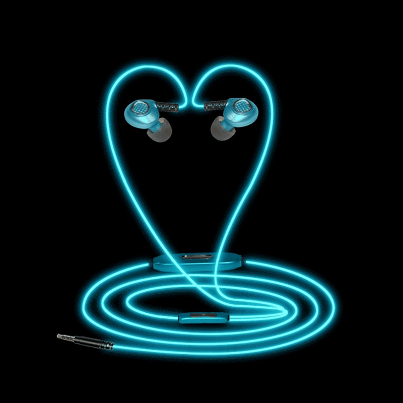 EL Glowing Light Sports Earphone with MIC