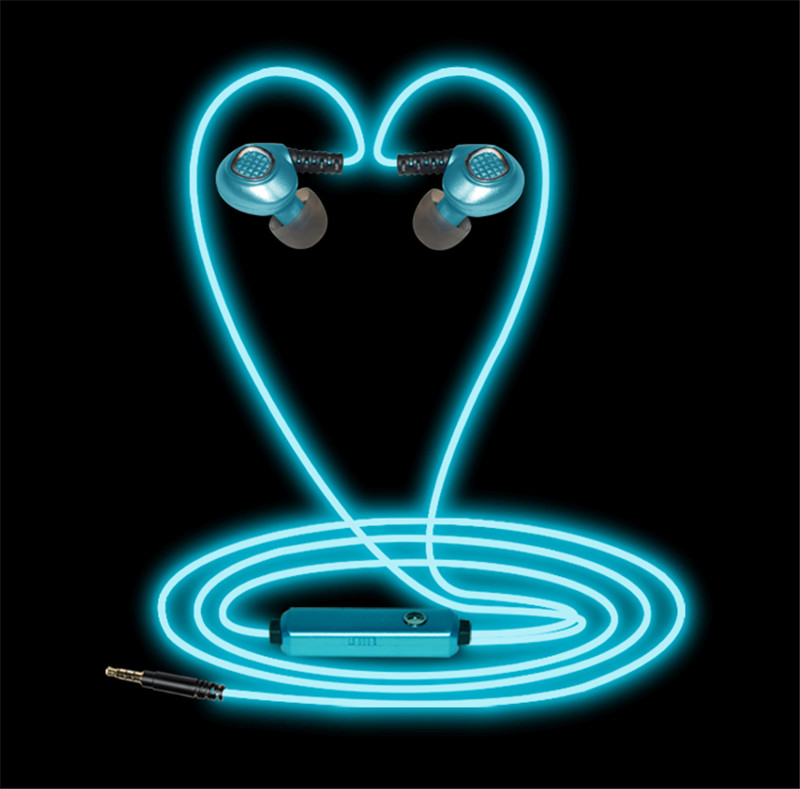 EL Glowing Light Sports Earphone with MIC EP004Z