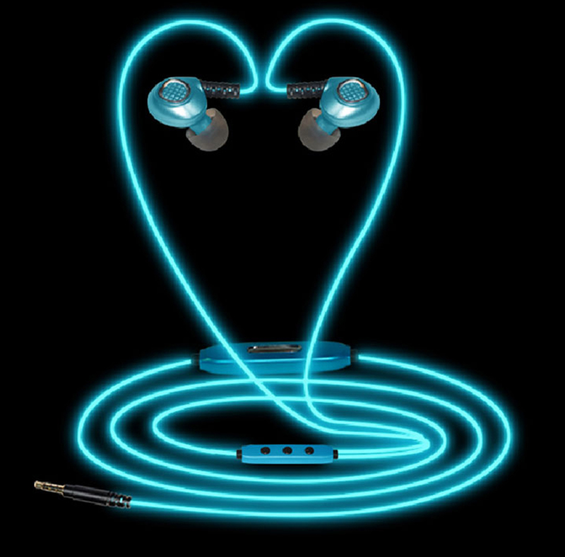 EL Glowing Light Sports Earphone with MIC