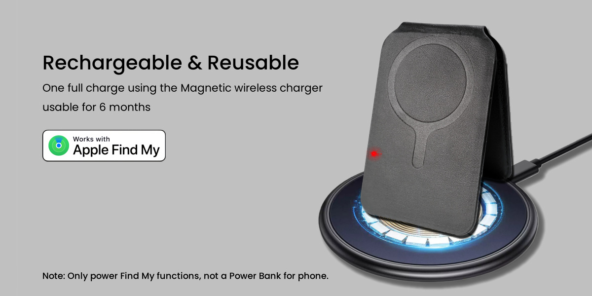 Magsafe Smart Magnetic Wallet Stand Works with Apple Find My Tracker for iPhone 15/14/13/12 Series