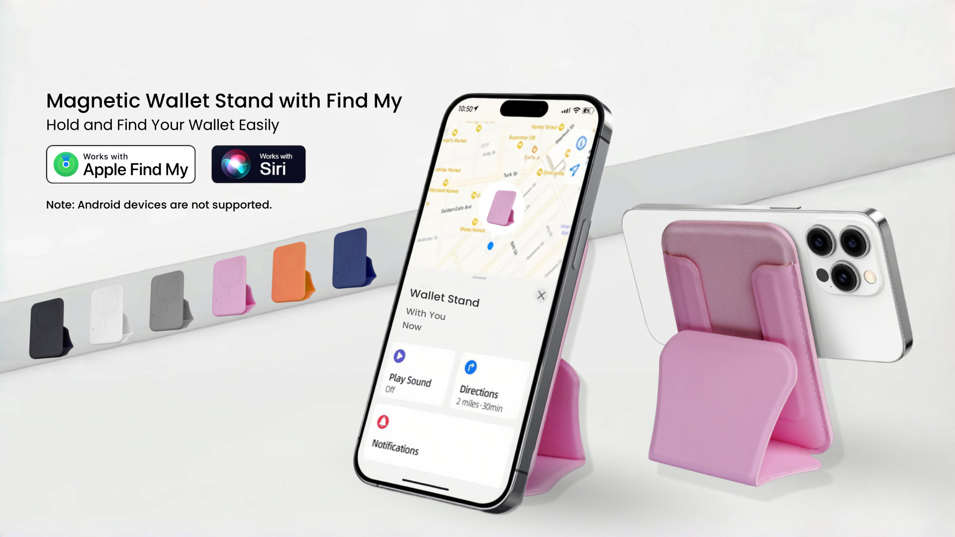 Work with Apple Find My Functionality Anti-Lost Left Behind Reminder for MagSafe Wallet Card HolderWorks with Apple Find My  