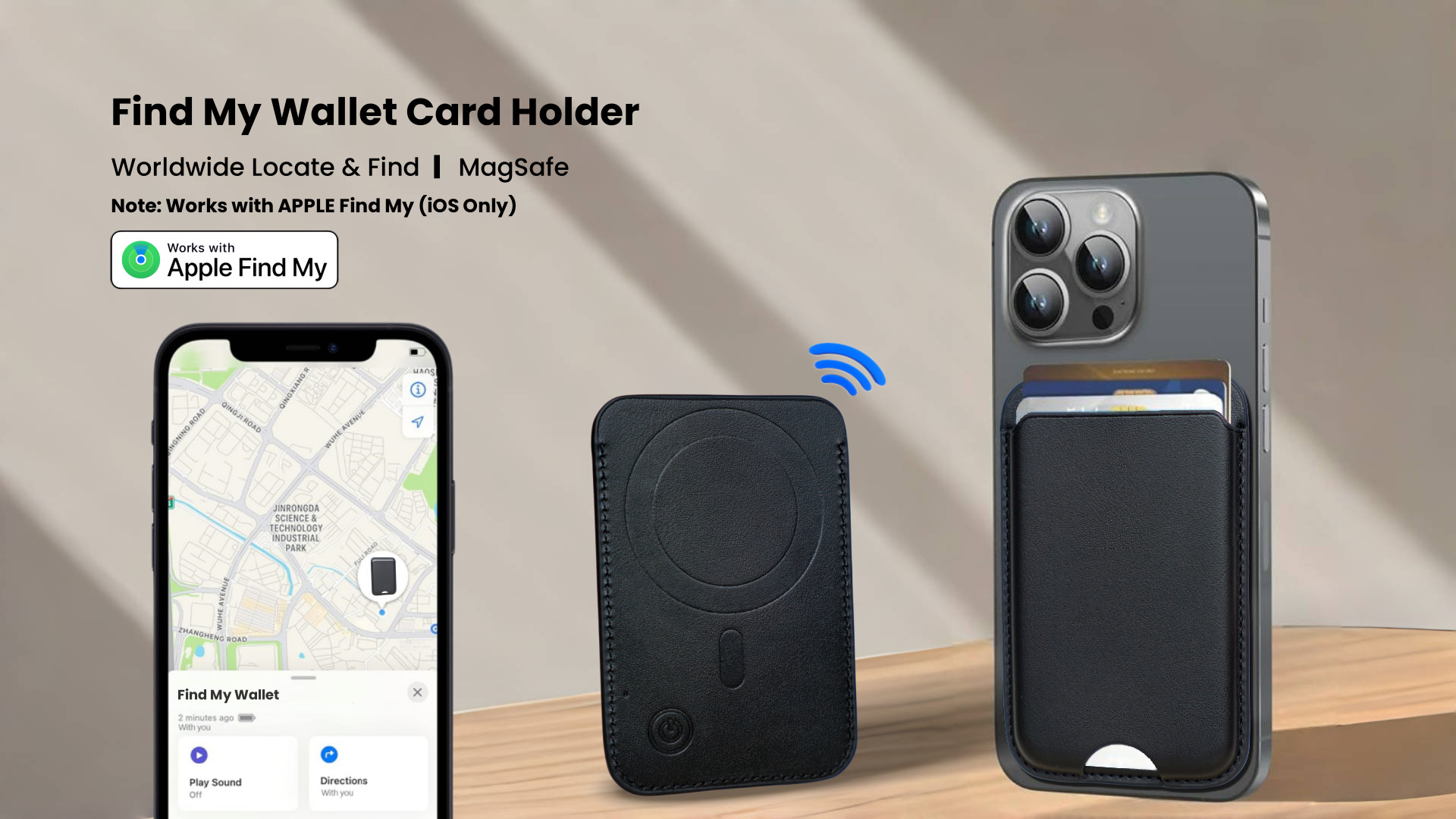 Wallet Finder Wireless rechargeable Smart Bluetooth Locator for Phone Works with Find My