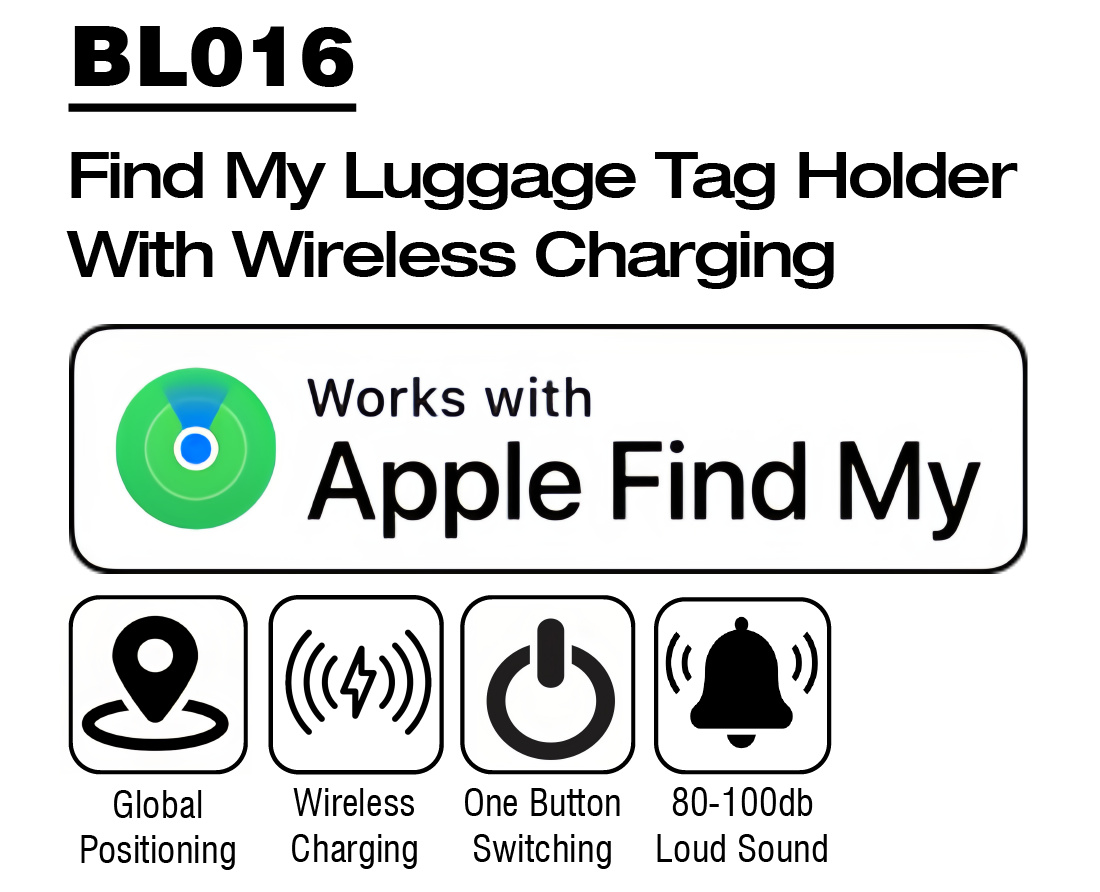 Luggage Tracker Anti-Lost Tags Travel Bag Labels Suitcase Tags Item Locator Works with Apple Find My iOS only