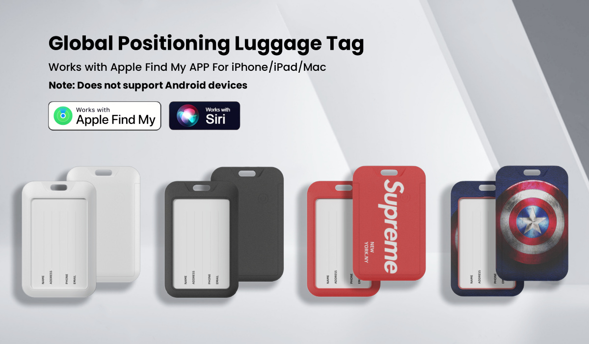 Luggage Tracker Anti-Lost Tags Travel Bag Labels Suitcase Tags Item Locator Works with Apple Find My iOS only