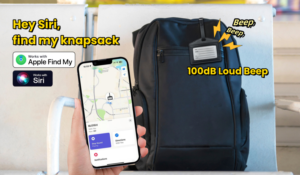 Luggage Tracker Bluetooth Tracking Tags Works with Apple Find My (iOS Only)