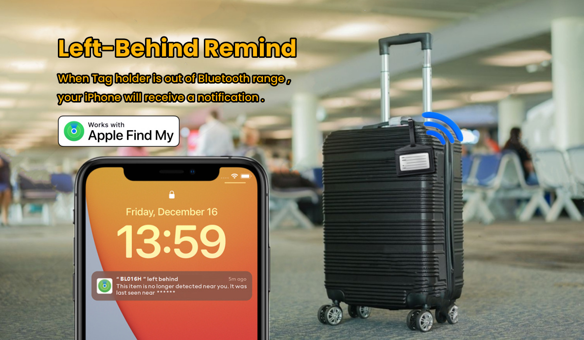 Luggage Tracker Bluetooth Tracking Tags Works with Apple Find My (iOS Only)