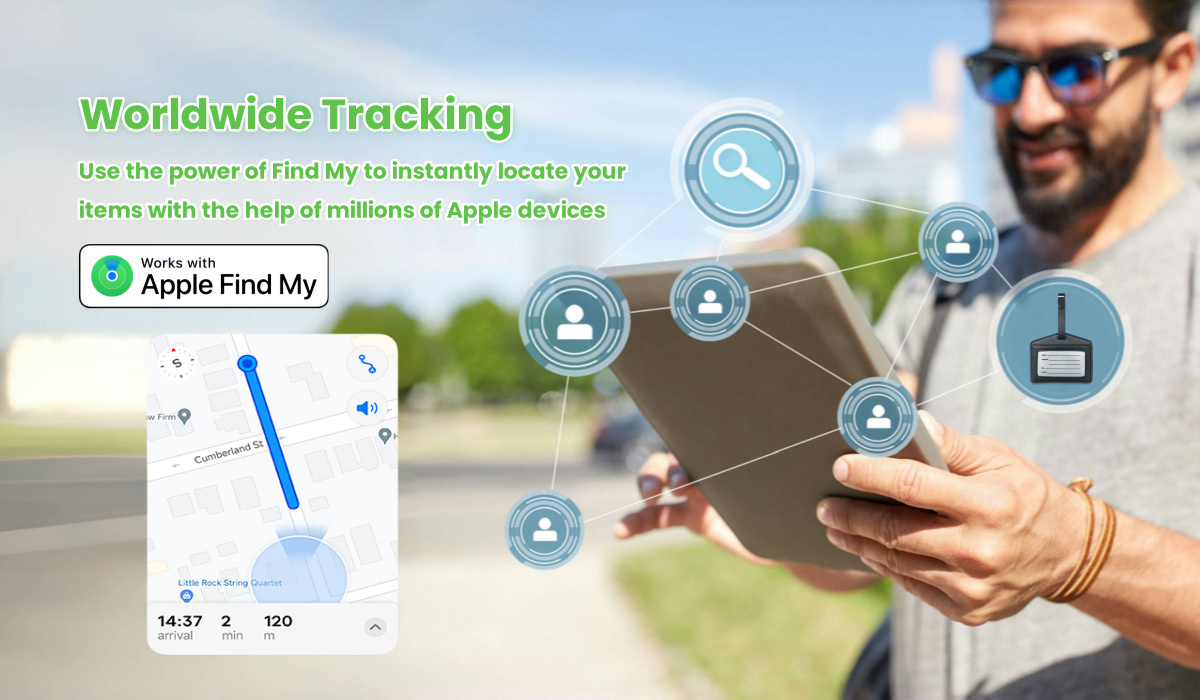 Luggage Tracker Bluetooth Tracking Tags Works with Apple Find My (iOS Only)