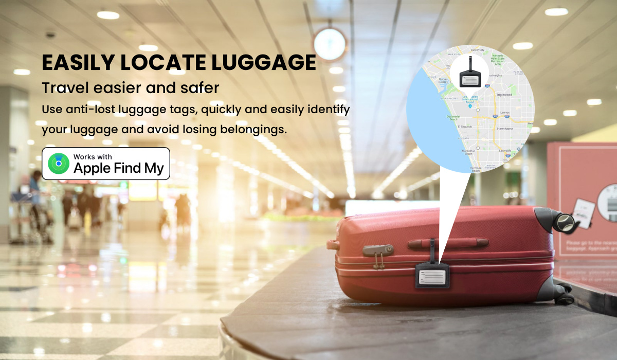 Luggage Tracker Bluetooth Tracking Tags Works with Apple Find My (iOS Only)