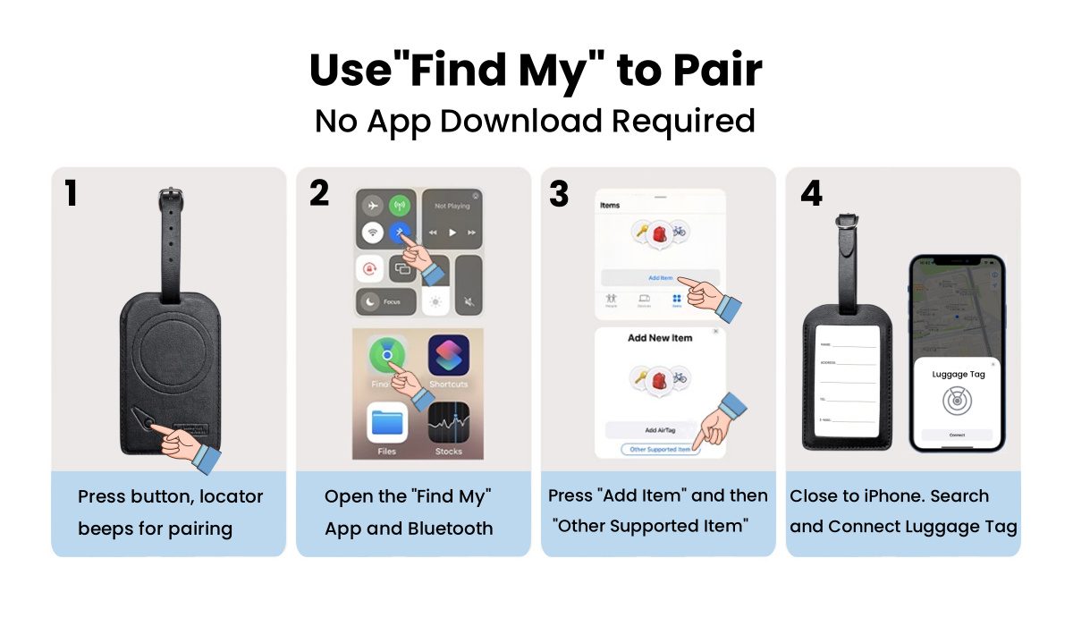 Finder Locator with Sound Find My Luggage Tracker Bluetooth Tag Works with Apple Find My
