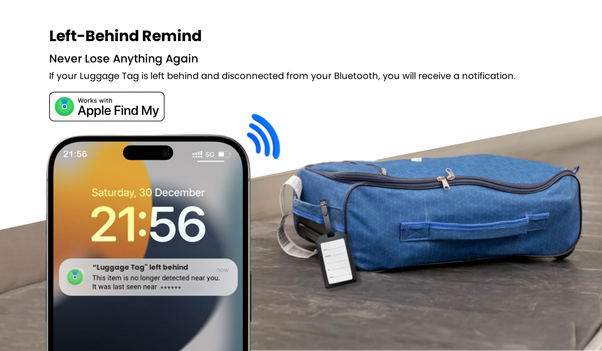 Finder Locator with Sound Find My Luggage Tracker Bluetooth Tag Works with Apple Find My