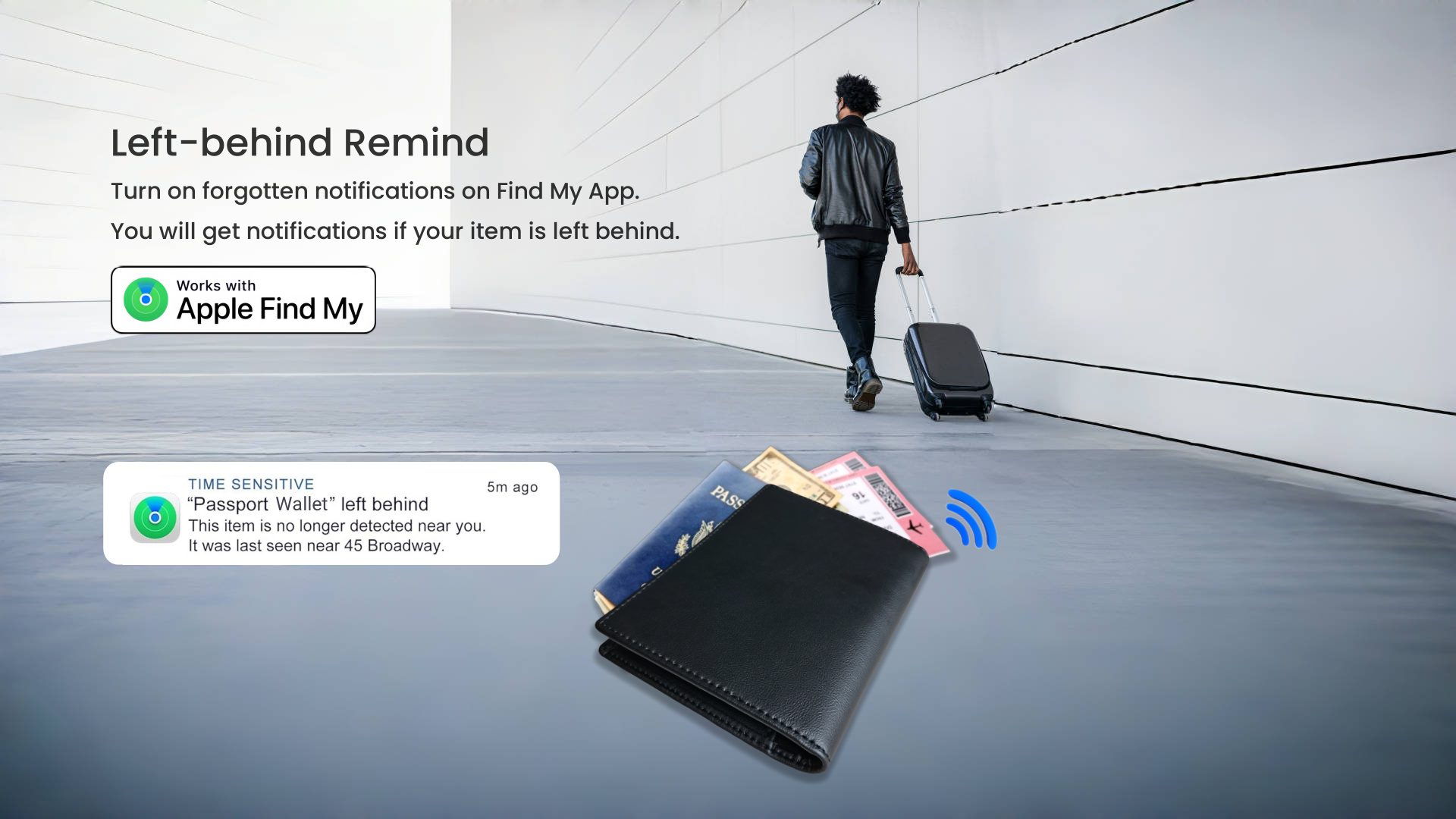 Passport Holder with Smart Tracker Works for Find My APP ravel Accessories Must Haves Anti-Lost