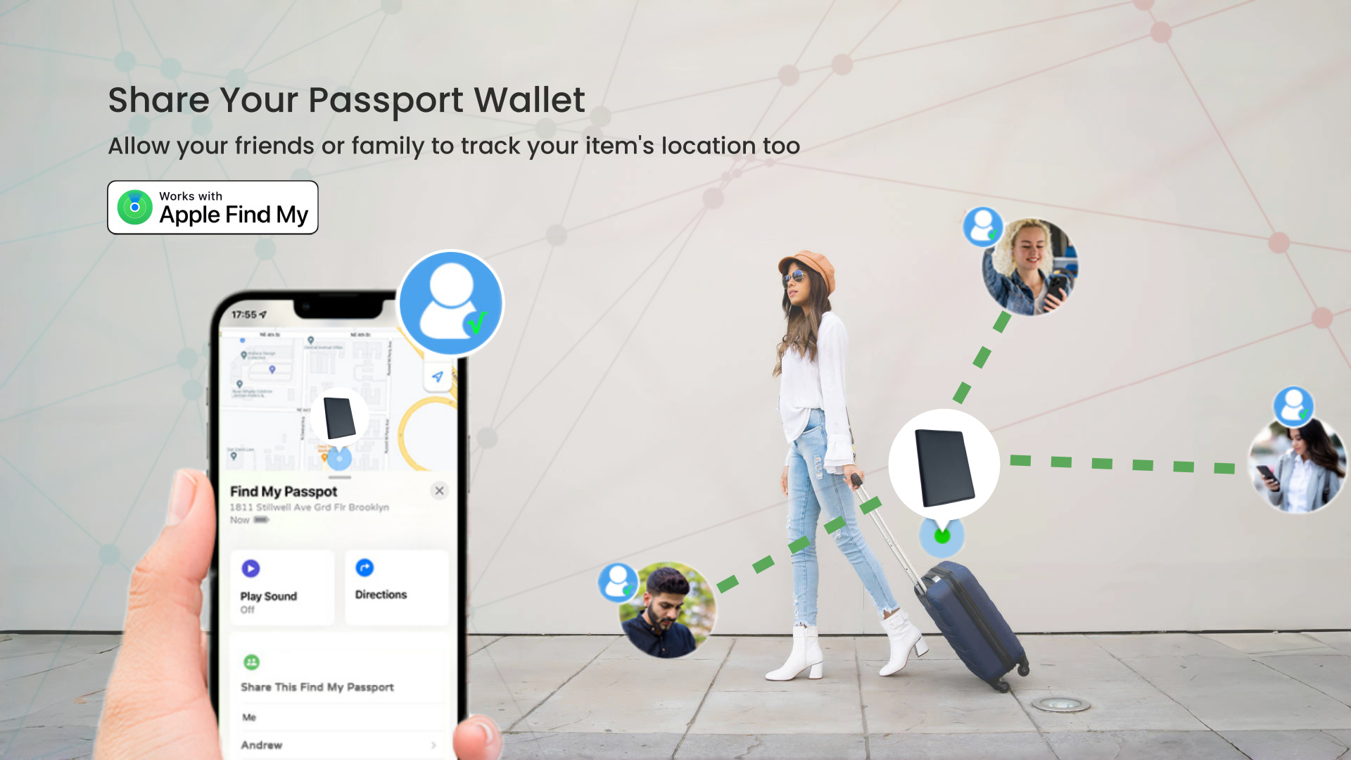 Passport Holder with Smart Tracker Works for Find My APP ravel Accessories Must Haves Anti-Lost